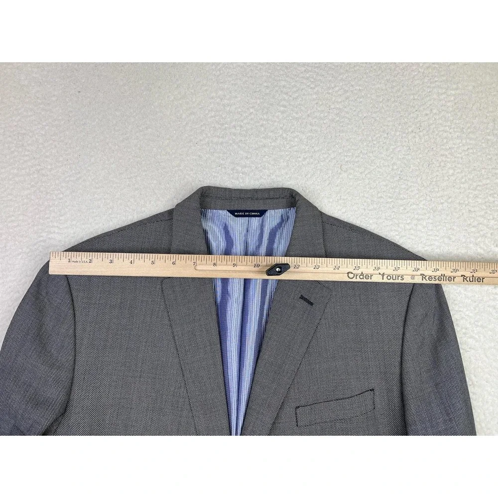 Banana Republic Mens 44R Gray Geometric‎ Wool Tailored Fit 2 Button Suit Jacket